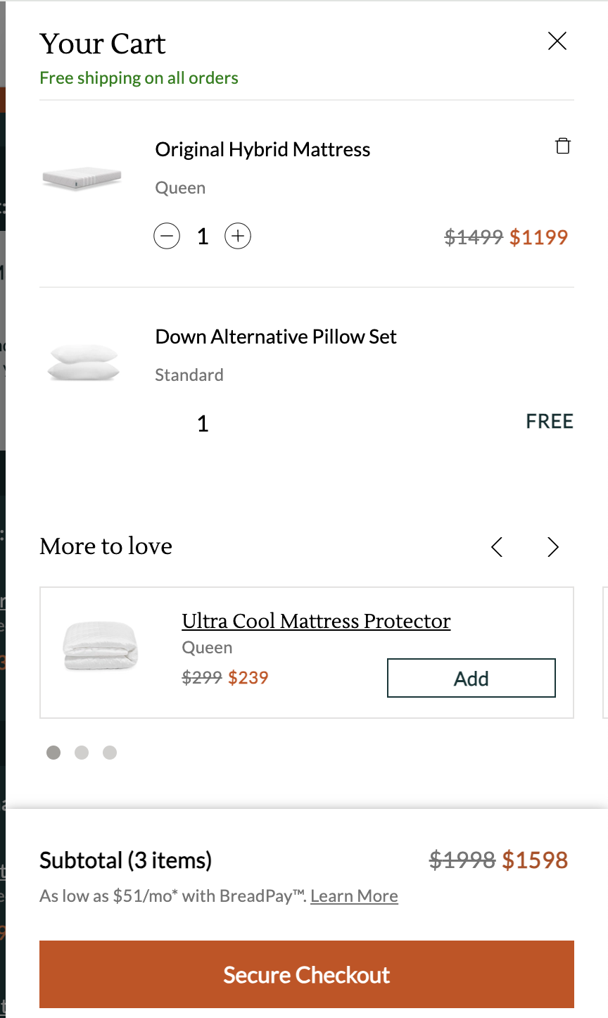 Leesa best-in-class product page recognition