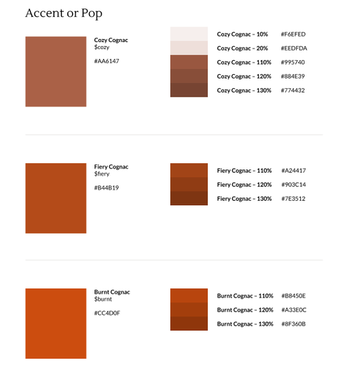 Leesa design system color palette