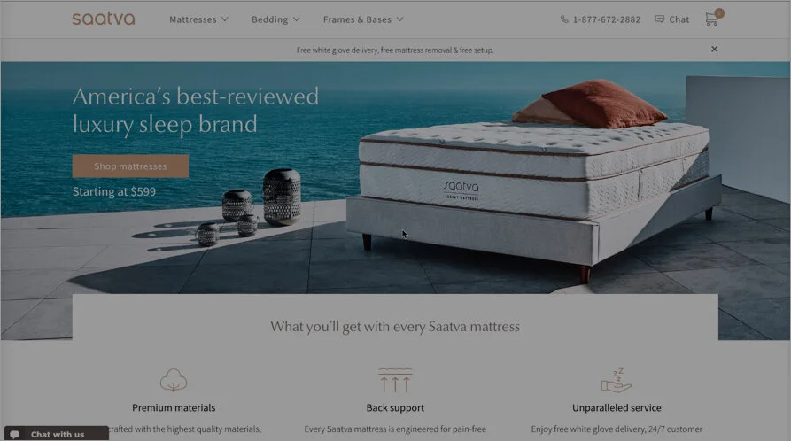 Saatva site experience overview