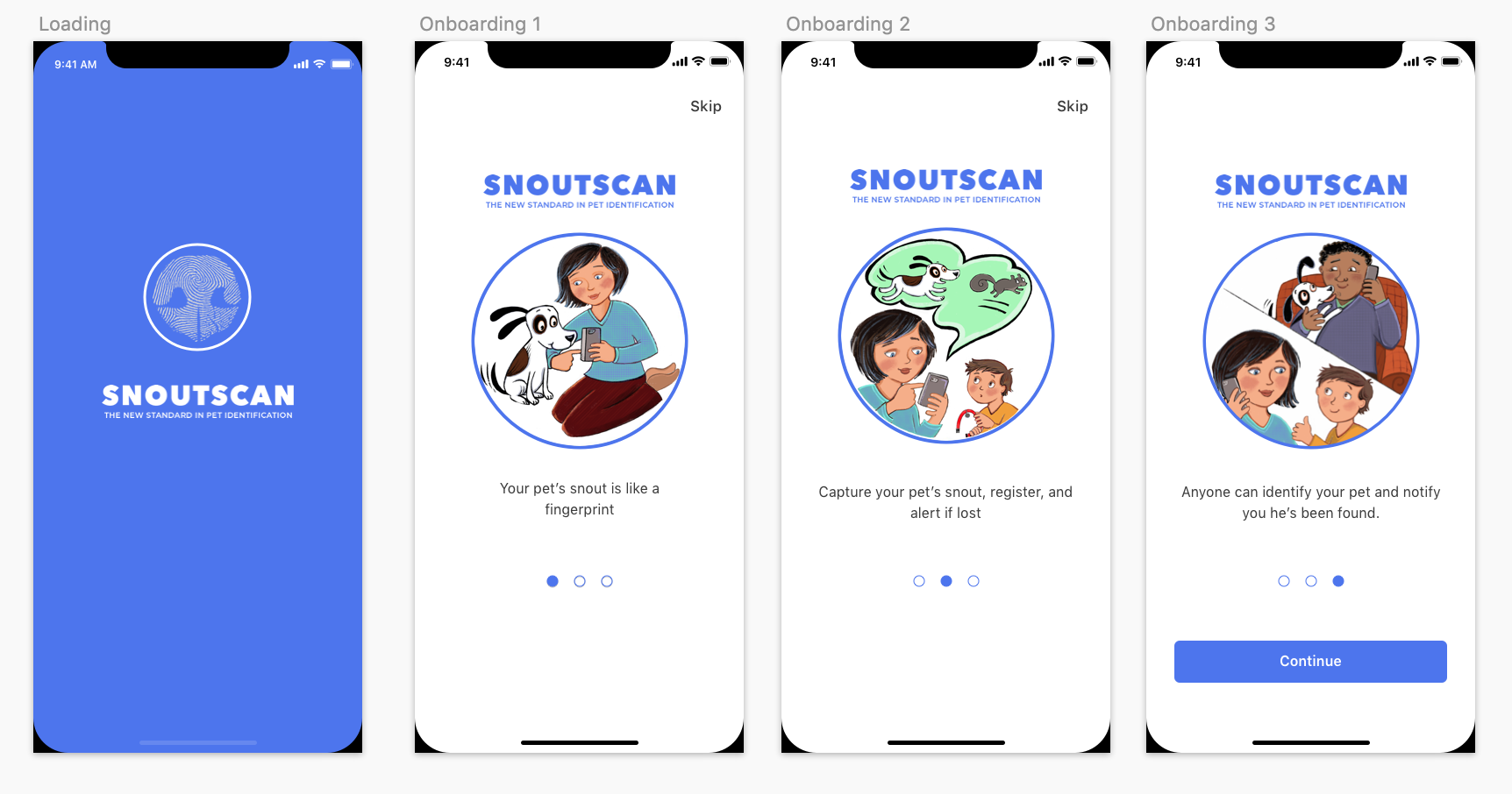 Snoutscan onboarding flow