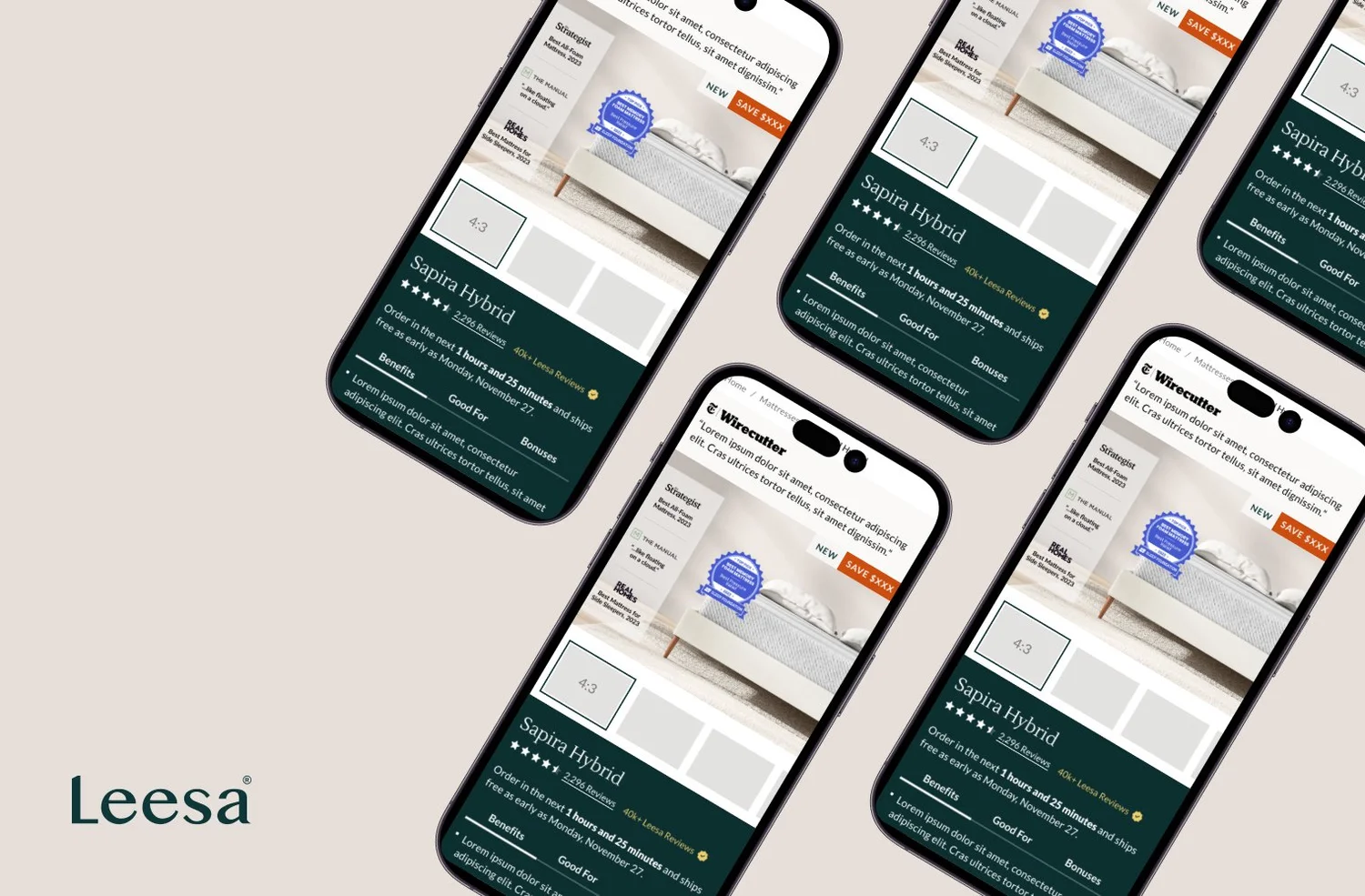 Leesa Product Design case study preview
